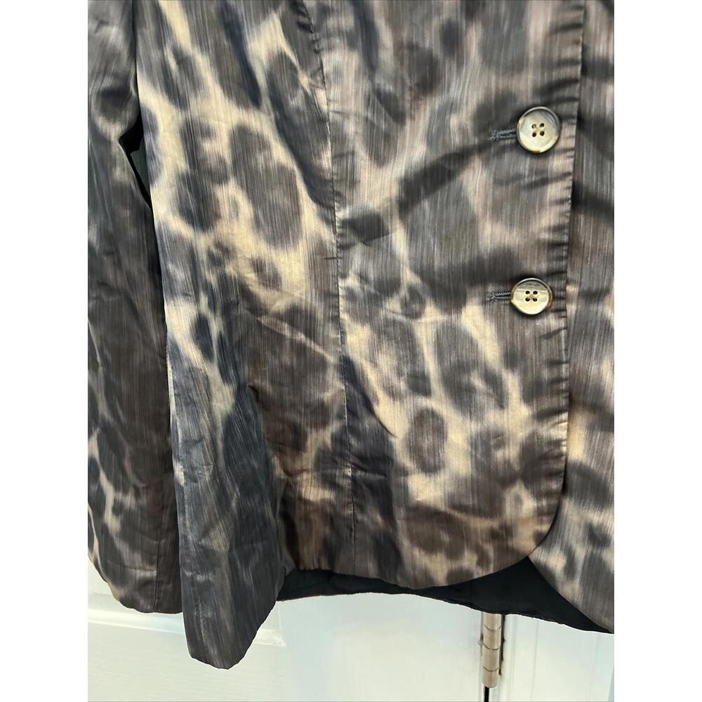 Flores & Flores Silk Blazer Single Breasted Collar Elegant Size Medium  W1